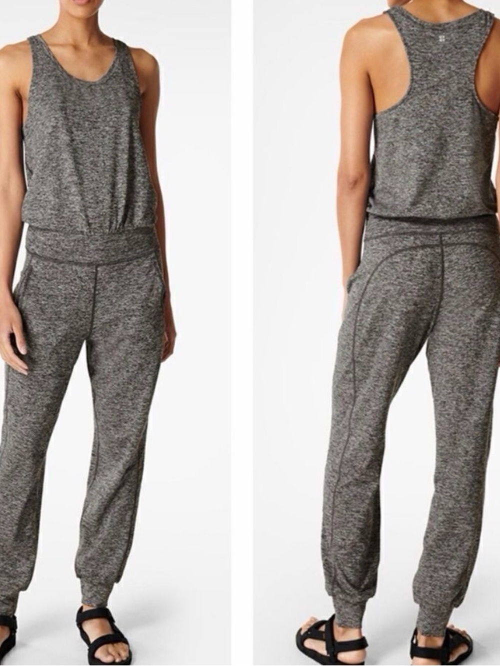 Sweaty Betty Heather Gray Racerback Jumpsuit